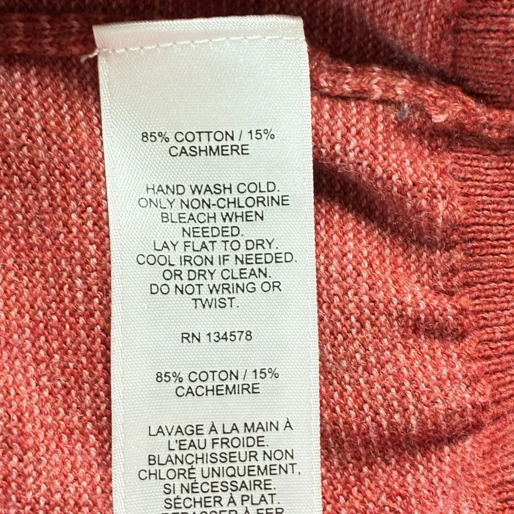 Vineyard Vines Thaxter Stripe‎ Quarter-Zip Sweater Rust Red Size Large Mock Neck